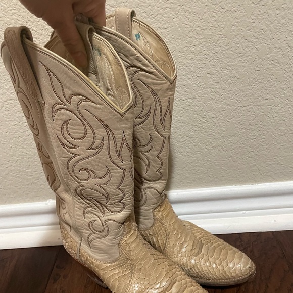 RARE Dan Post snakeskin cowboy boots - Picture 8 of 14
